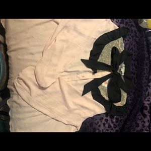 Soft Pink and Black sheer blouse